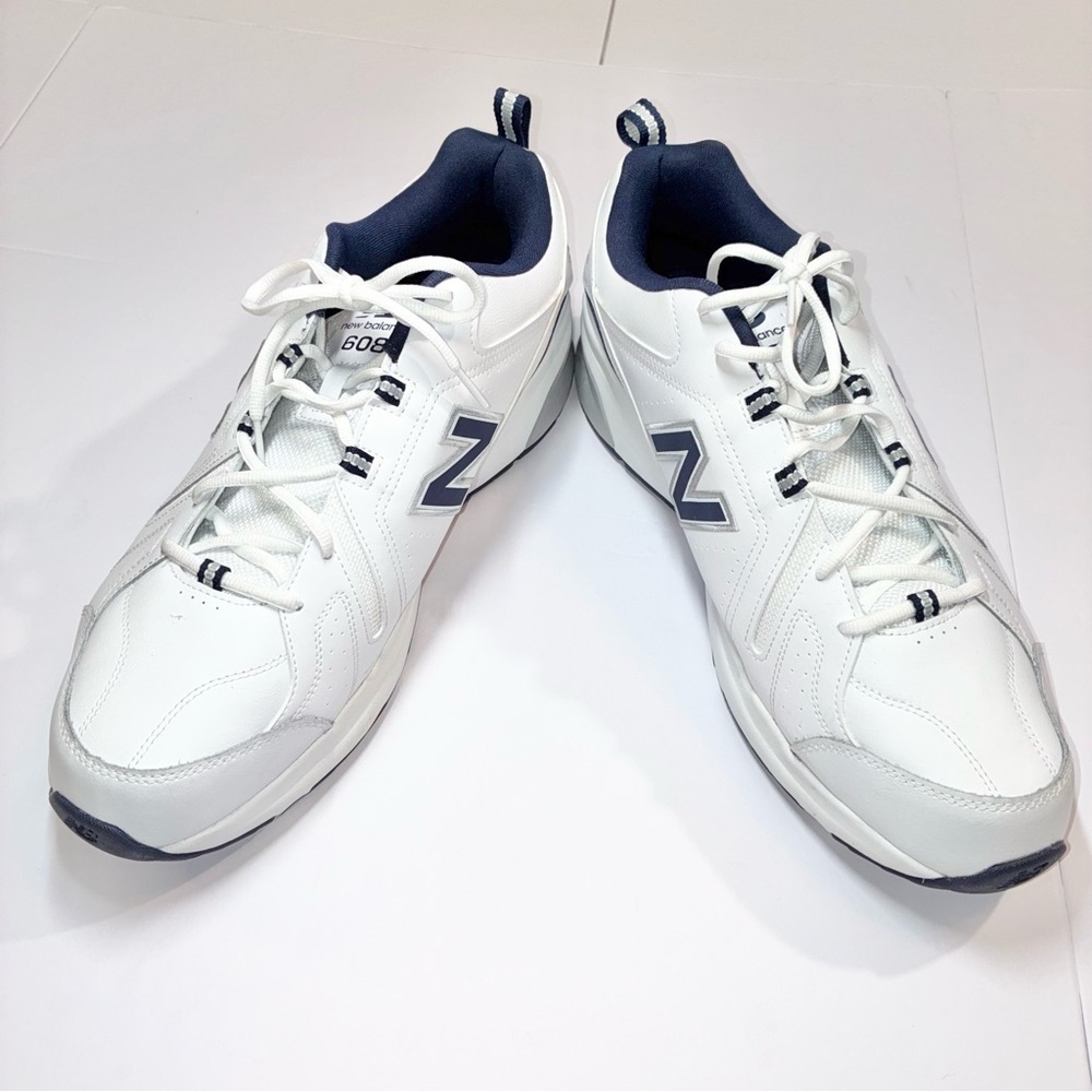 Men's New Balance 608 Sneakers Size 18 White Navy NEW No box MX608WN5